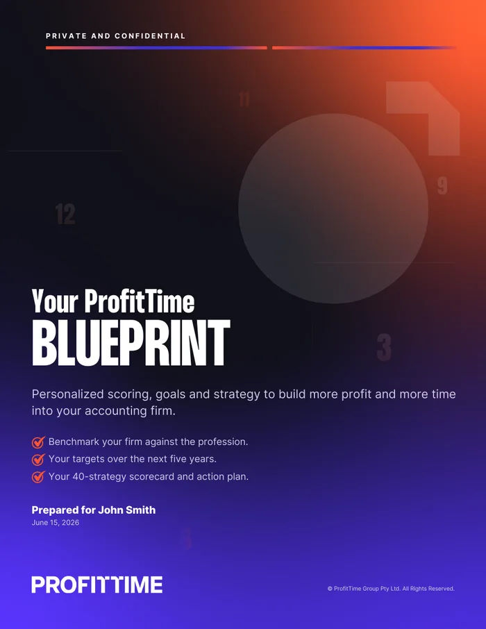 Cover of a personalized ProfitTime Blueprint report